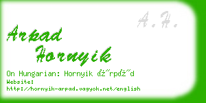 arpad hornyik business card